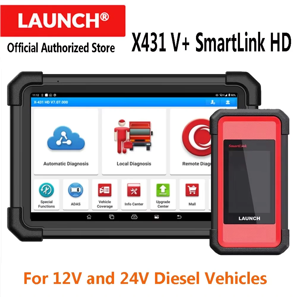 

LAUNCH X431 V+ SmartLink HD Сверхмощный грузовик-сканер AUTO OBD2 Scan CAN IMMO Двунаправленный диагностический инструмент для кодирования ЭБУ