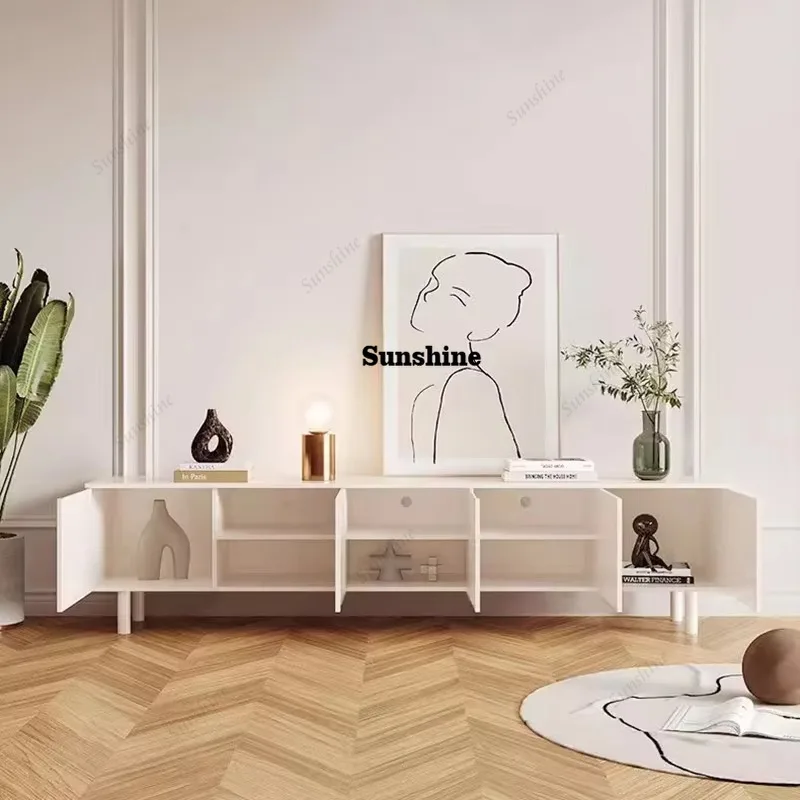 Minimalist White Tv Stand Elegant Storage Simple Display Tv Cabinet Unique  Meuble Télévision Salon Luxury Furniture