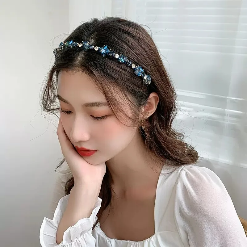 Shiny Luxury Rhinestone Hair Band Diamond Hair Hoop Hair Accessories for Women Crystal Headbands Headwear