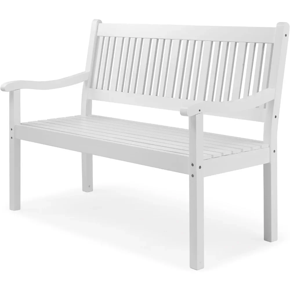 Outdoor Bench Patio Bench, Wood Front Porch Garden Bench for Yard Patio Park Outside, All Weather 800lb Capacity