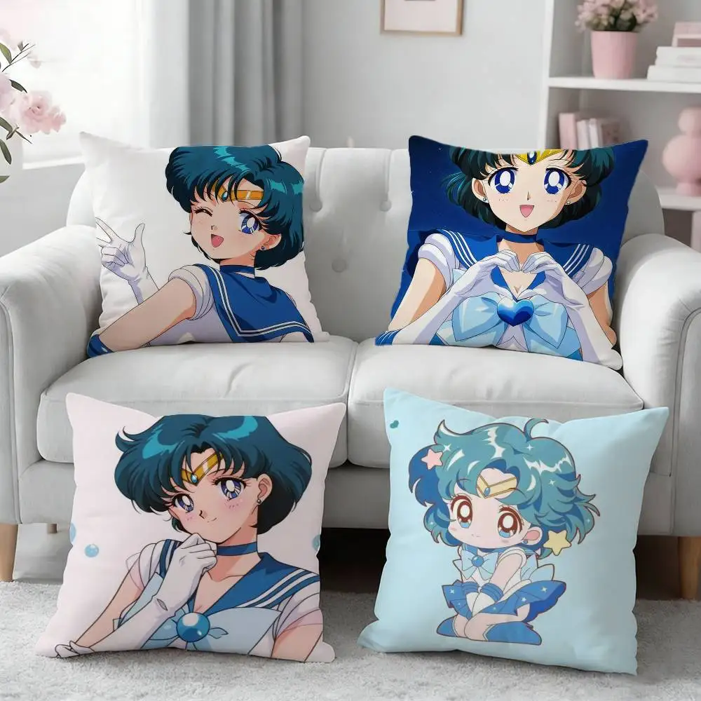 

Ami Mizuno Sailor Mercury Pillow Case Pattern Printed Pillowcase For Living Room Sofa Cushion Cover