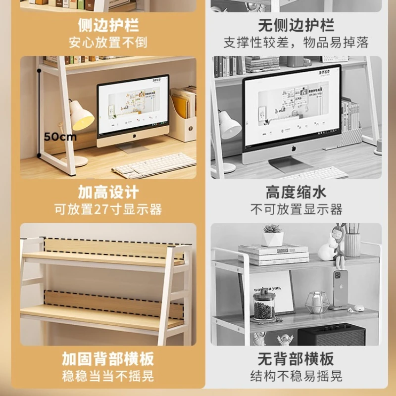 Trapezoidal Desktop Storage Shelf Simple Multi-layer Desk Bookshelf Student Home Table Organizer For Computer Desk Sundry