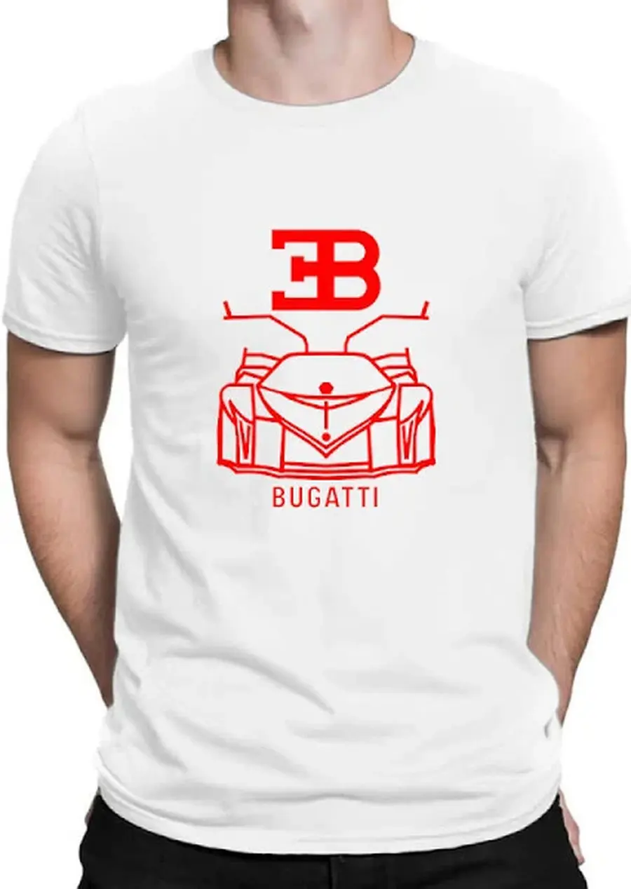 

Car Lovers T-shirt Bugat car logo Men's and Women's Short-Sleeved with Patterns for Summer