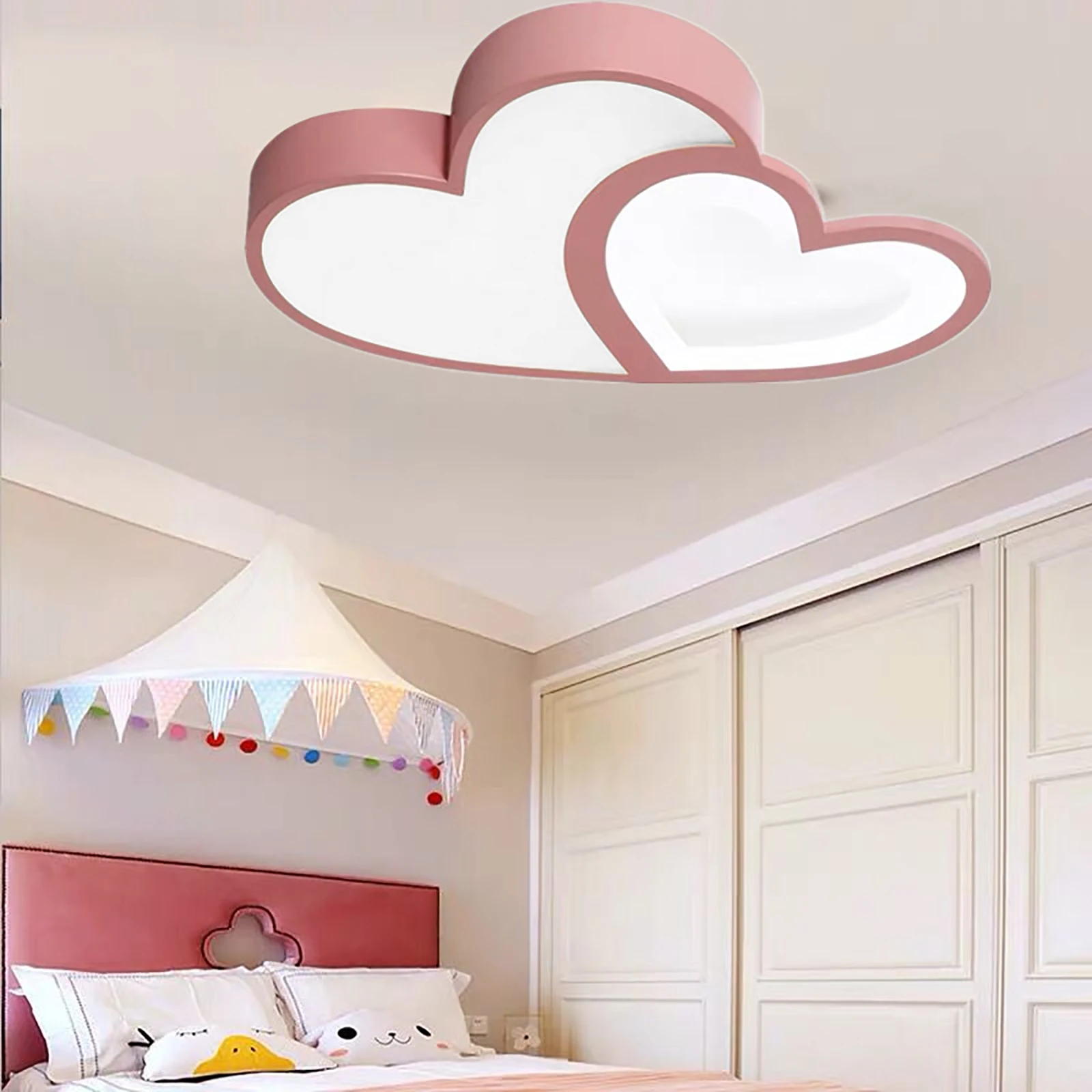 

110V/220V 35 W Pink Ceiling Light Children's Room Lamp Dimmer Chandelier LED Baby Lamp Light With Remote Control