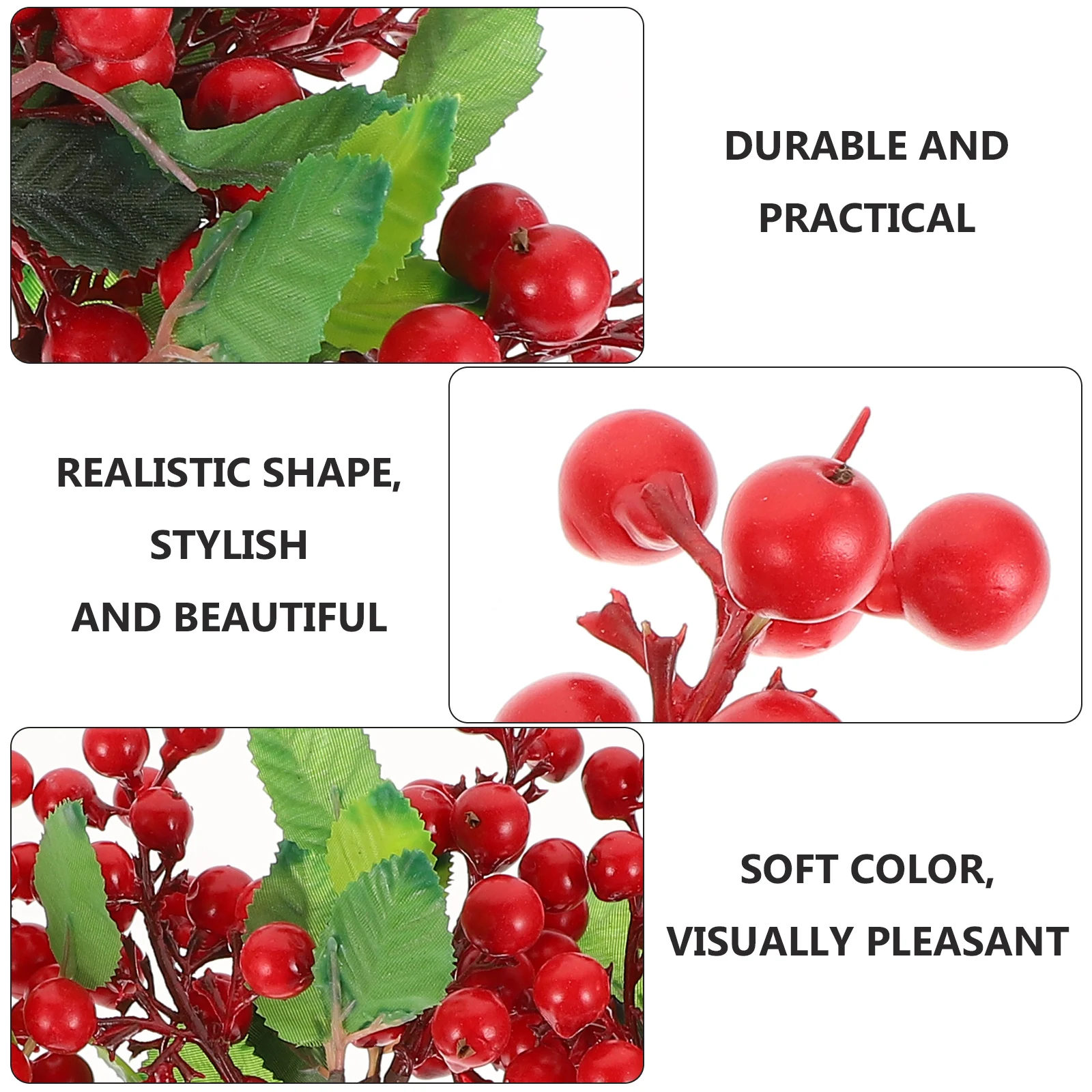 

5 Pcs Simulation Berries Decoration Artificial Berry Stems Christmas Party Supplies Red Decorations Flower Arrangement Material