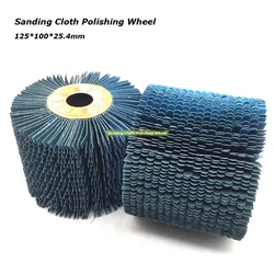 125*100*25.4mm Sandcloth Polishing Wire Wheel Woodworking Striping Drum Grinding Head for Metal Wood Deburring Grits120~400
