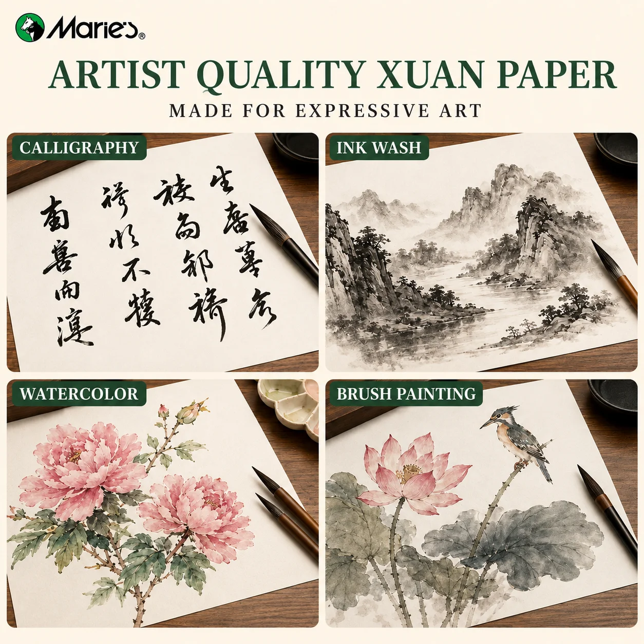 Papel Maries Sheng Xuan 8K, 90 - Ink Blotter Paper reseña y precio