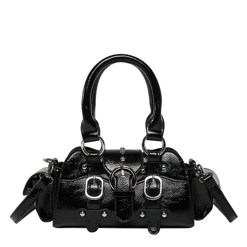 

2025 Новые квадратные сумки через плечо и через плечо из искусственной кожи, однотонные, популярные, модные, стильный дизайн, модные женские сумки в стиле Y2K