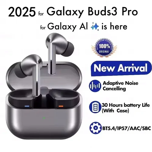 Imagen 2 del producto 2025 Auriculares inalámbricos Galaxy Buds3 Pro, auriculares intrauditivos ANC híbridos, 25 horas de reproducción, sonido de alta fidelidad para gimnasio/correr