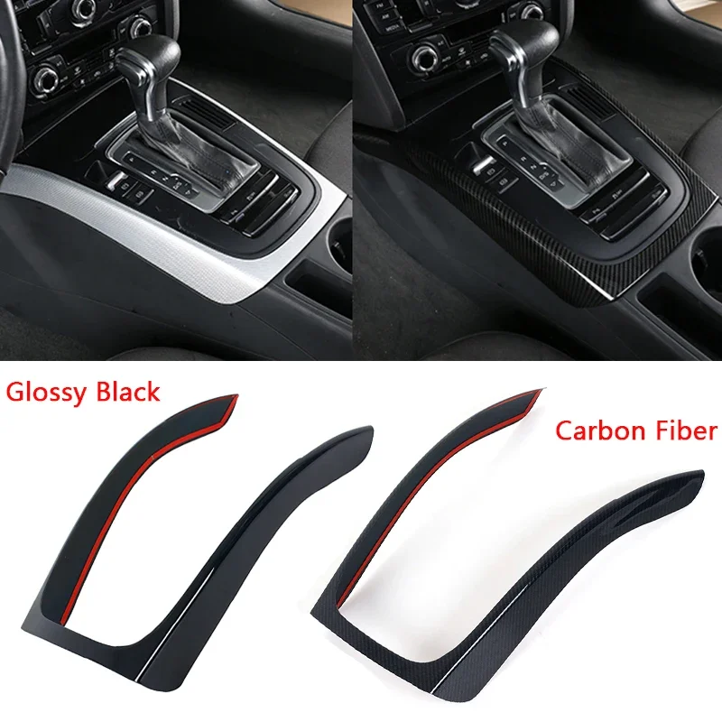 

For Audi A4 B8 A5 2009-2016 Carbon Fiber Look Center Interior Console Gear Shift Frame Decoration Cover Trim Car Accessories