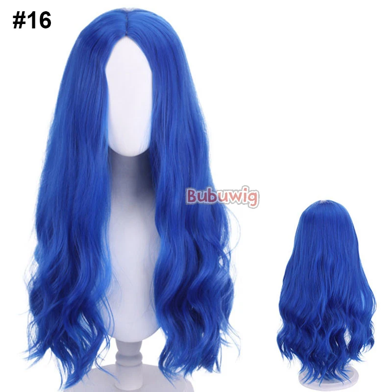 Bubuwig Synthetisch Haar 65 cm Lang Krullend Cosplay Pruiken 22 Kleuren Middelste Deel Vrouwen Golvend Mode Anime Blauw Roze Pruiken Hittebestendige