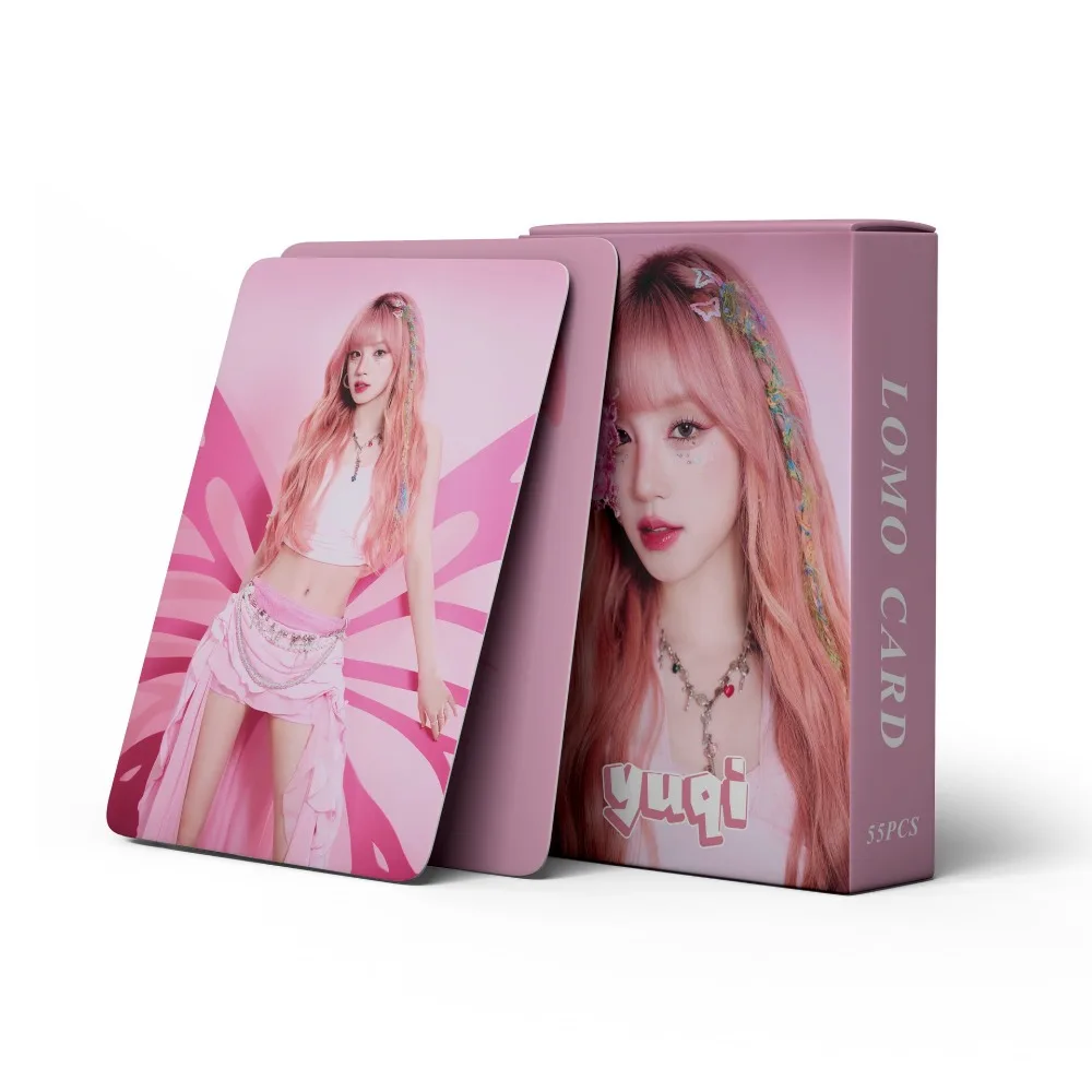 55Pcs Kpop Song Yuqi Exquisite Photo Small Card Album Stickers LOMO Greeting Card YUQI Gift Postcard Photo Card