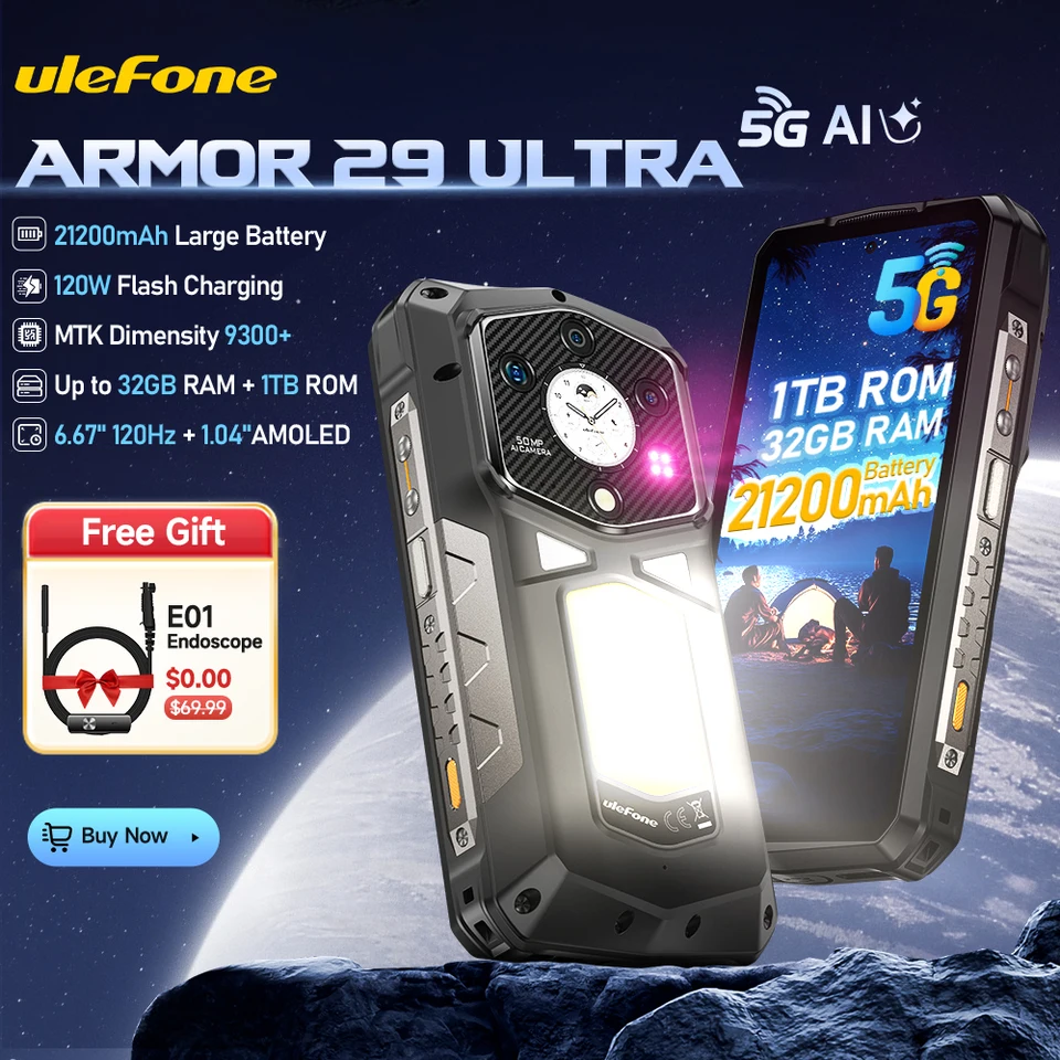 世界初登場のUlefone Armor 29 Ultra 5G頑丈携帯電話 Dimensity 9300+ 