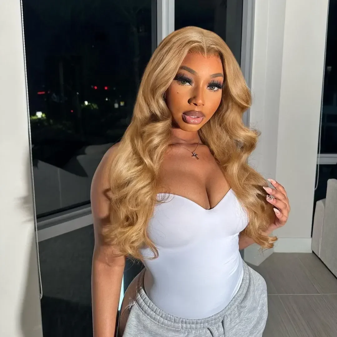 Silkwave Body Wave Honey Blond Lace Front Wigs Human Hair 13x6 HD Lace Frontal Wig #27 Brown Colored Wigs Pre Plucked For Women