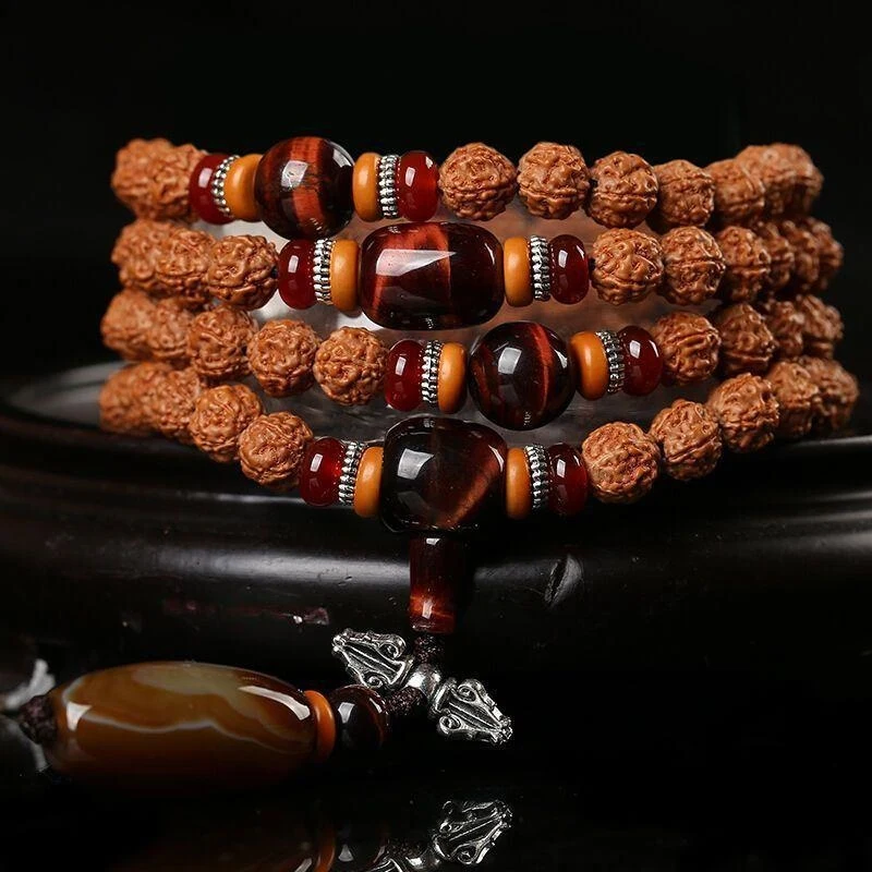 Double Pattern Small Bodhi 108-Piece Buddhist Bead Accessories Bracelet Vajra Necklace