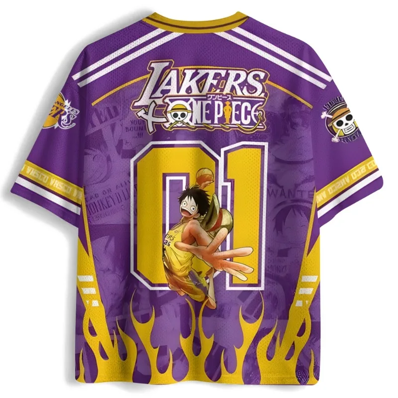 2026 _ New Style _ Fashion _ One Piece Anime _ Fun Jerseys _ Luffy _ Campus Style Short Sleeves _ Sports Style Mesh Fabric view 2