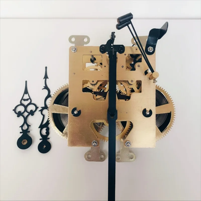 Antique Mechanical Clock Movement, Key-Wound Brass Pendulum Chime Mechanism for Grandfather Wall Mantel Clock Parts