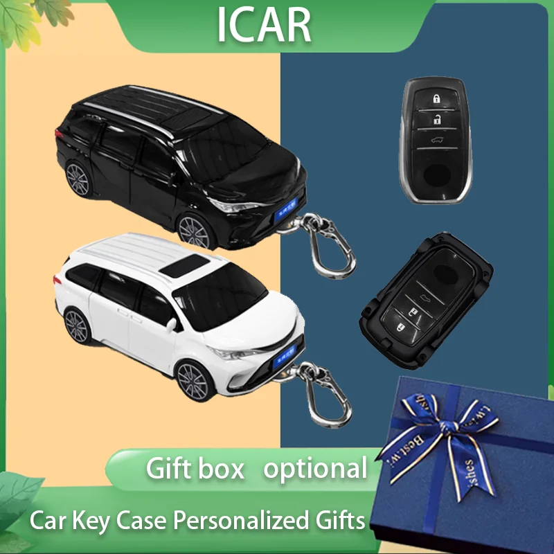 For TOYOTA Sienna Car Model Key Case for CHR Hilux Fortuner Land Cruiser 200 Camry Corolla Crown Man Creative Gift Accessories