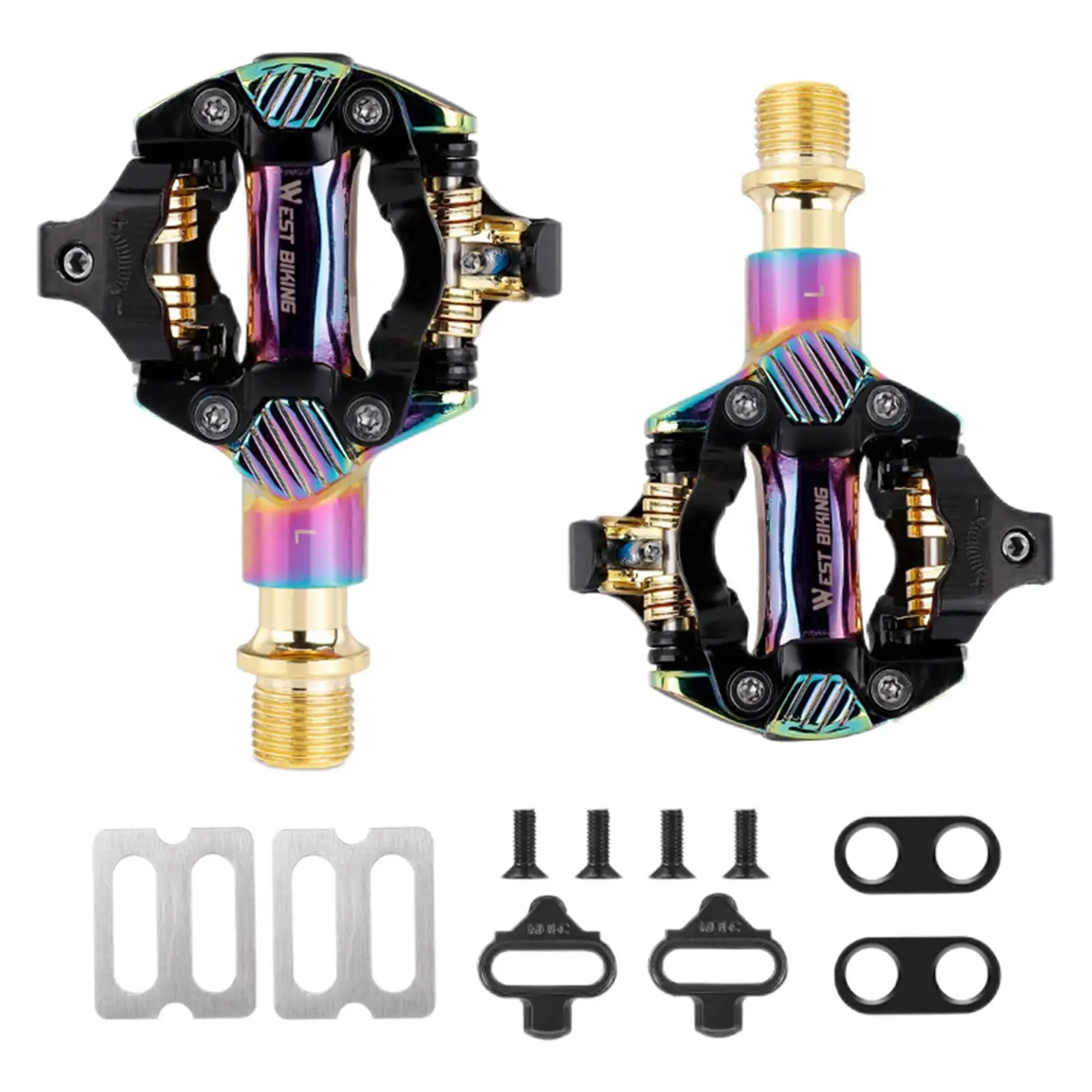 Lightweight Clipless Pedals for Road Bike MTB with Aluminum Alloy Sealed Bearing Cleats Cycling Accessories