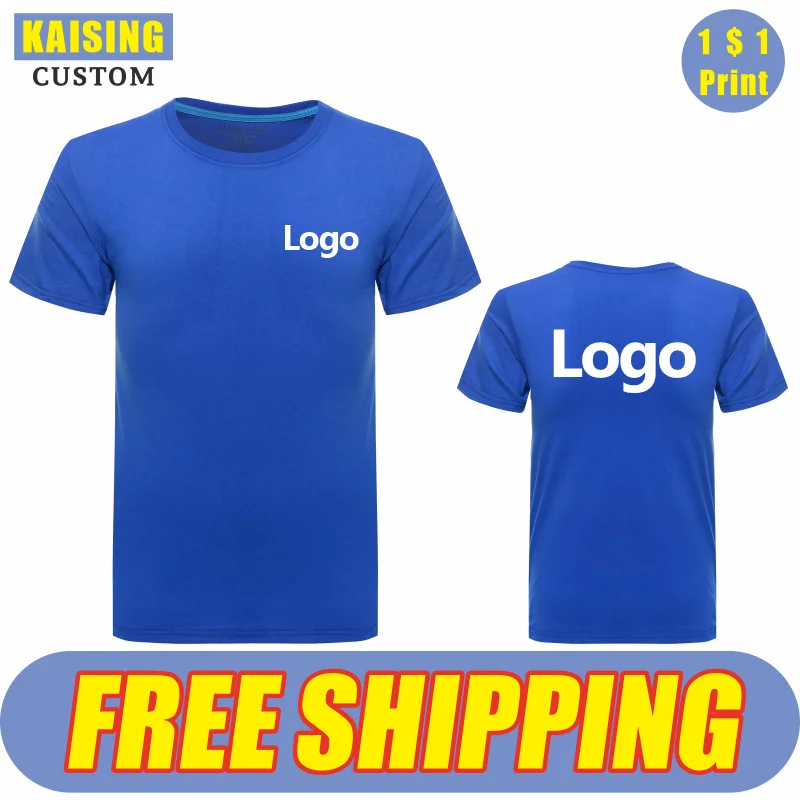 8 Colors Pure Cotton T Shirt Custom Logo Printing Men And Women Tops Personal Design Embroidery Company Brand KAISING  S-4XL