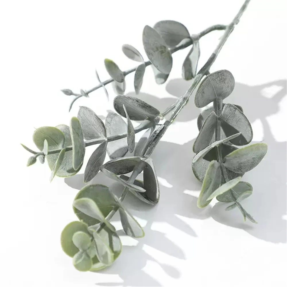 

Hot 50pcs/lot Faux Eucalyptus Leaves Artificial Greenery Stems Fake Green Plants Branches DIY Home Wedding Party Decoration