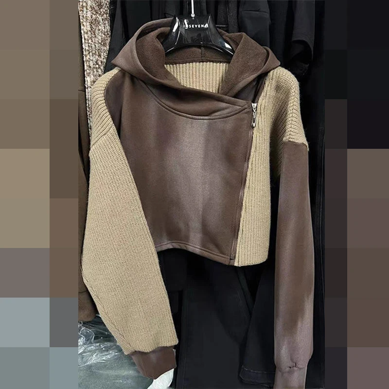 Felpa con cappuccio da donna felpa con cappuccio femminile abbigliamento di grandi dimensioni felpe da donna giacca corta oversize coreano carino