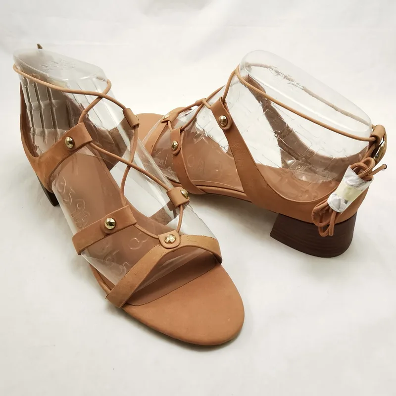 

Spring New Faionable Women's Sandals Full Leather Chunky Heel oes Large Size Available JE Qierci eepskin oes