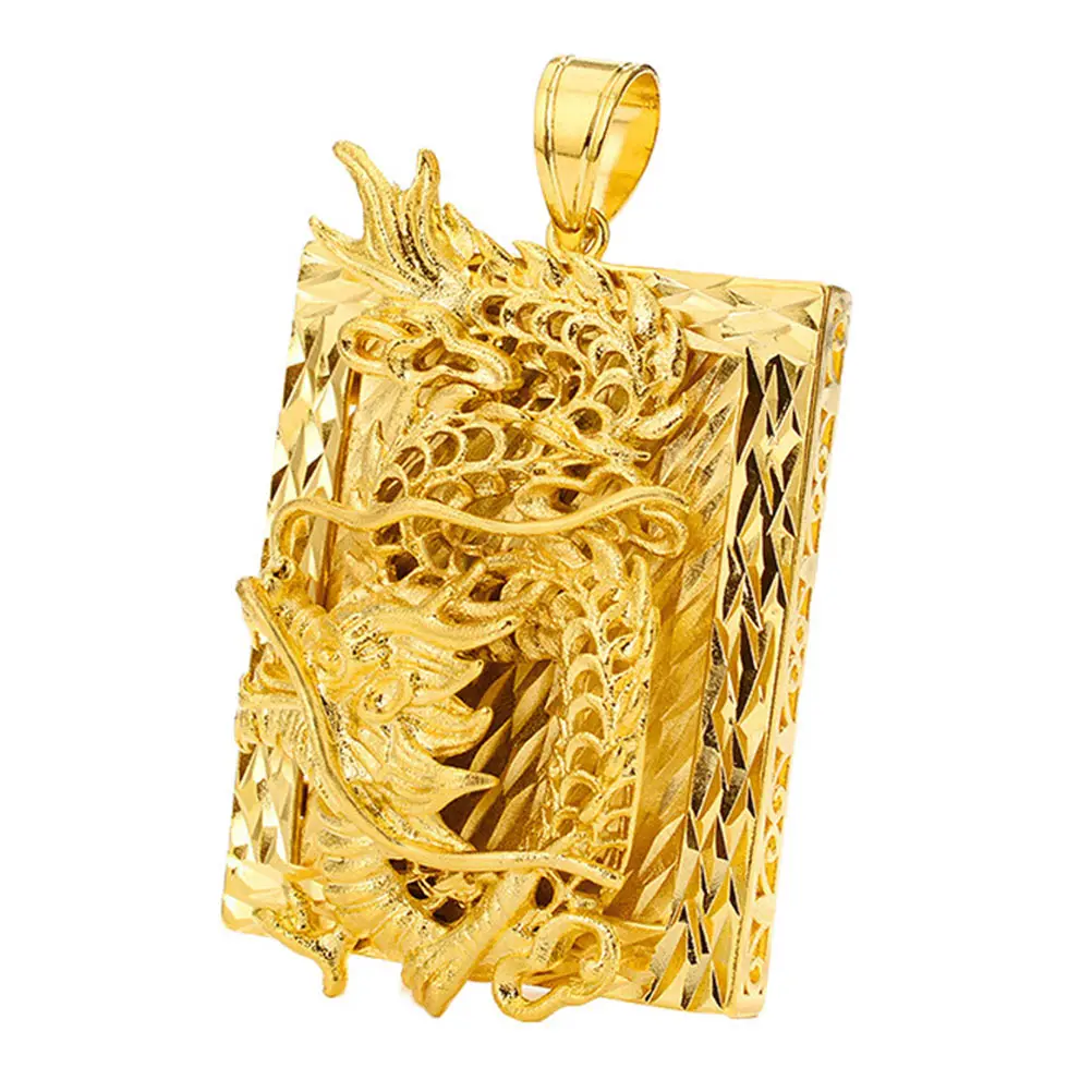 

Flying Dragon Pendant Copper DIY Crafts Golden Jewelry Accessories Hollow Design Chinese Style Pendants Gift Ideas