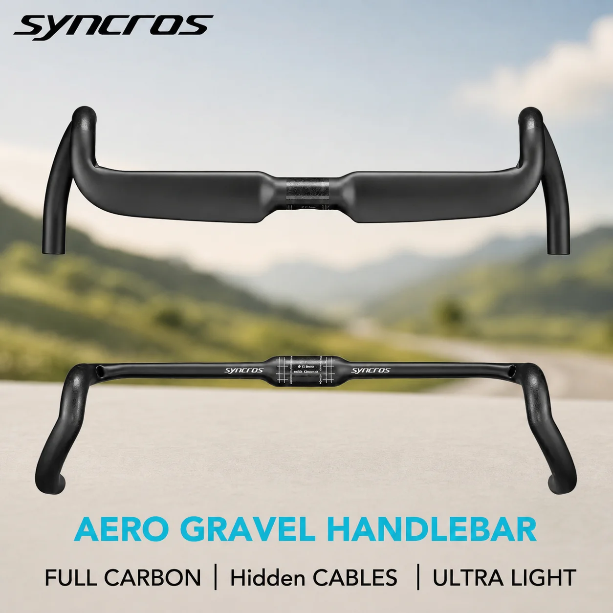 SYNCROS AERO Gravel Lenker Rennrad Carbon Gebogener Lenker Interne Kabelführung Fahrradlenker Rennrad Dropbar