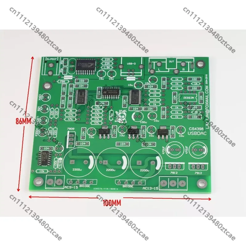 High Resolution USB Audio Conversion Circuit Blank PCB Board Reserved SMD Soldering Points Decoder Circuit DIY Spare Parts