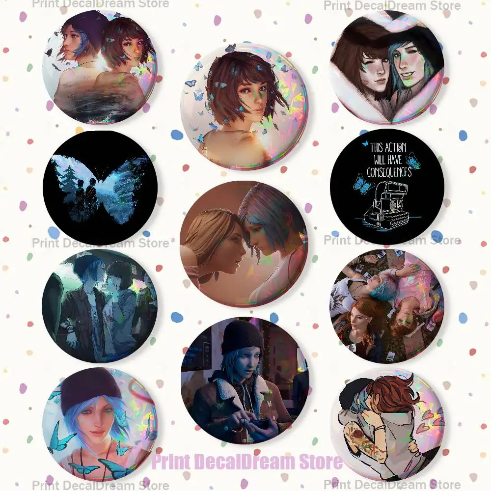 L-Life Is Strange Game 22mm,32mm,42mm,58mm,75mm Round Badge Brooch for Various Clothing Backpacks Jewelry Accessories Gift