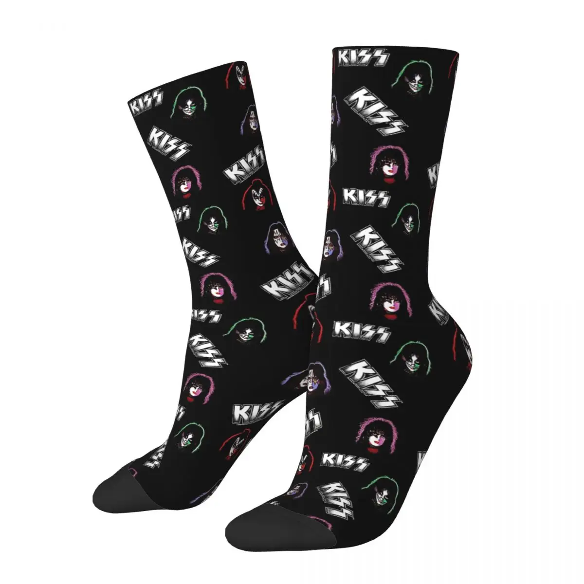 Hip Hop Women Men Socks Kiss Band Logo Accessories Super Soft Rock N Roll Sport Dress Socks All Seasons