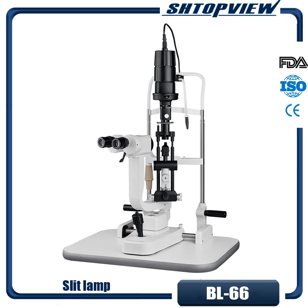 SHTOPVIEW BL-66 slit lamp microscope with 2X magnifications and Motirised Table slit lamp price for sale