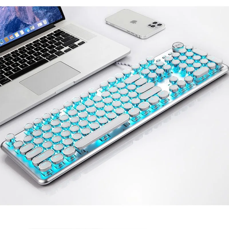 Cross Border Supply Of Xinmeng X9 Steam Punk Round Key Real Mechanical Keyboard, Laptop Game, Internet Cafe Mechanical Keyboard