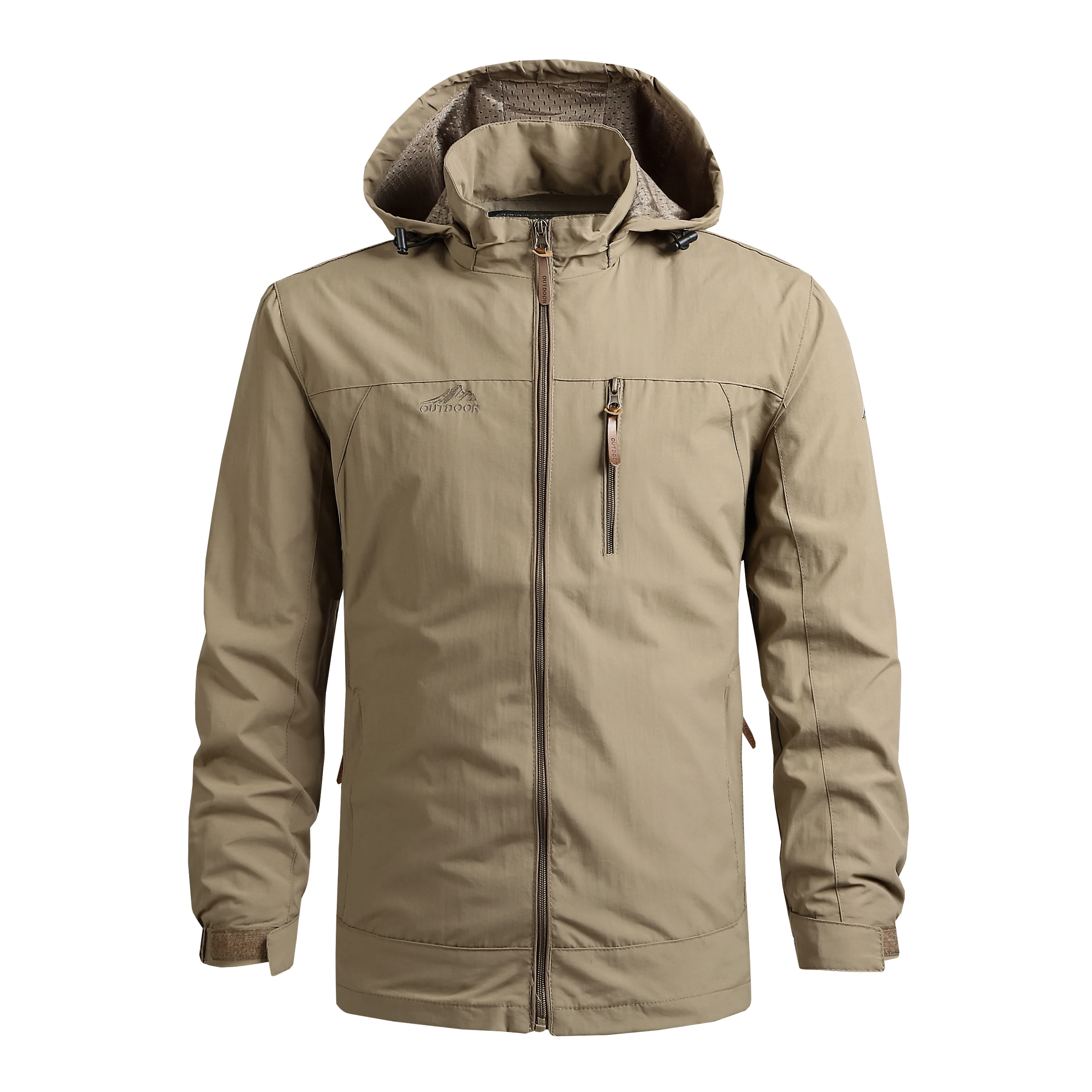 Chaqueta de senderismo impermeable para hombre, cortavientos de gran tamaño a prueba de viento, Camping, caza, correr, Trekking, pesca, abrigo informal al aire libre