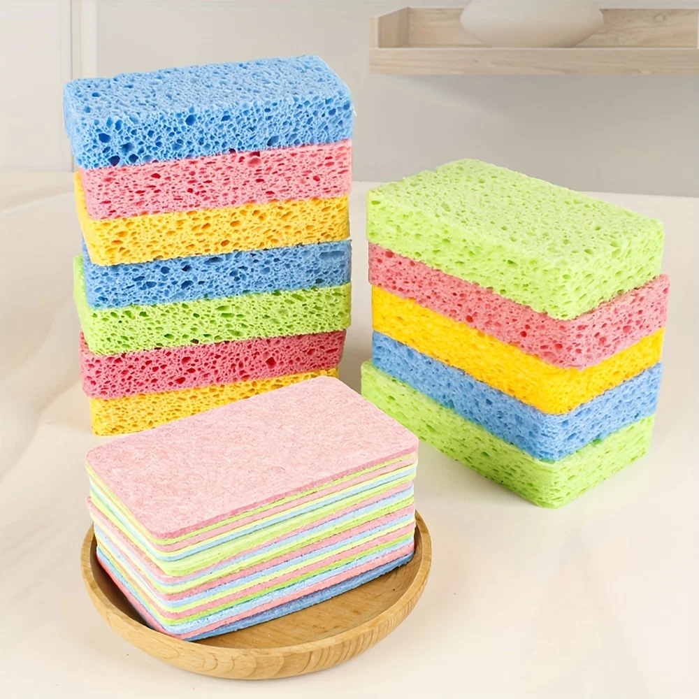 Sponge Compressed Cellulose Dish Sponge Natural Wood Pulp Sponge Kitchen Bathroom Cars Cleaning Supplies Cleaning Tool