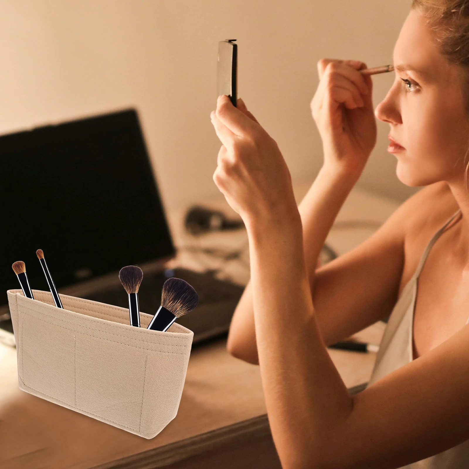 

2Pcs Felt Purse Organizer Inserts Lightweight Compact Purse Insert for Small Handbags Tote Bag Organizer Small Bag Insert