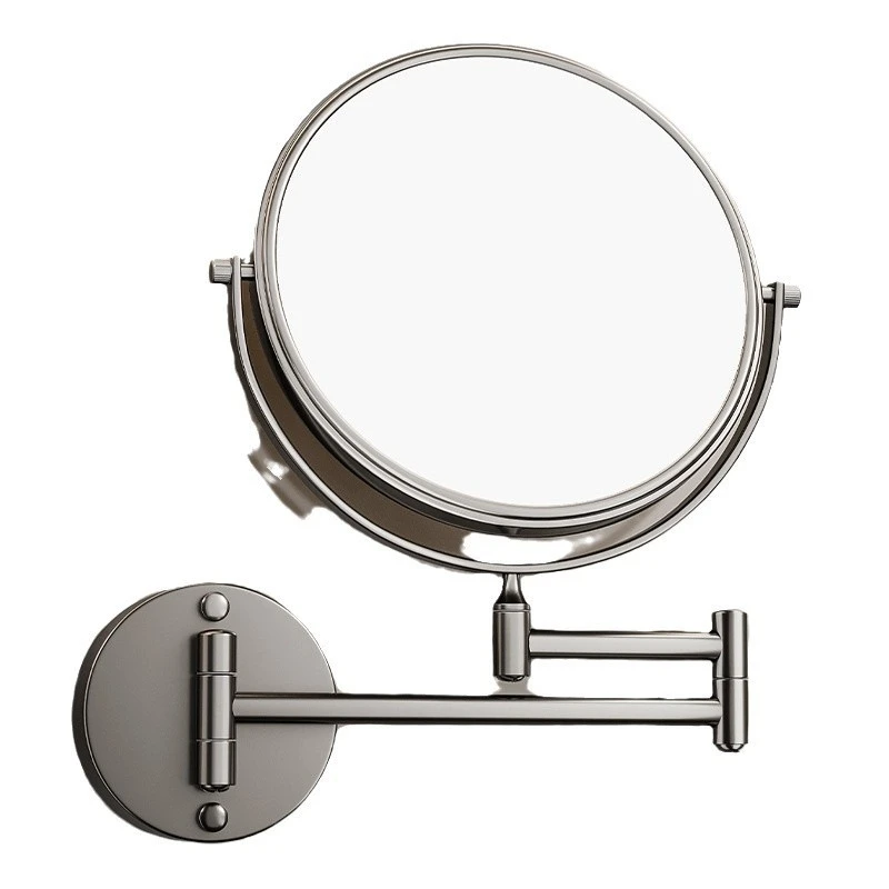 مرآة مكياج للحمام قابلة للطي مثبتة على الحائط، مكبرة قابلة للتمديد بدون حفر للمنزل والفندق، هدية لتوفير المساحة للنساء