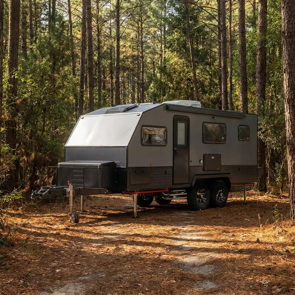 Commercial Grade Travel Trailer Spacious Towable Camper RV Caravan 6 Berth Mobile Accommodation for Camping