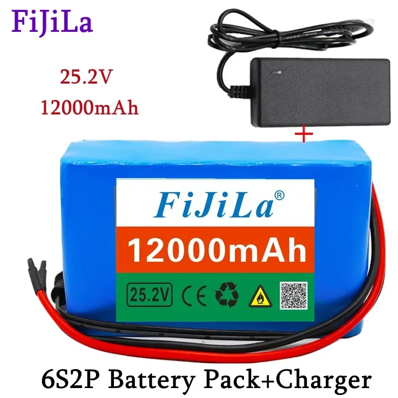 

6s2p 24V 12.0Ah 18650 lithium-ion battery pack 25.2v 12000mAh electric bicycle moped lithium-ion battery pack with BMS + charger