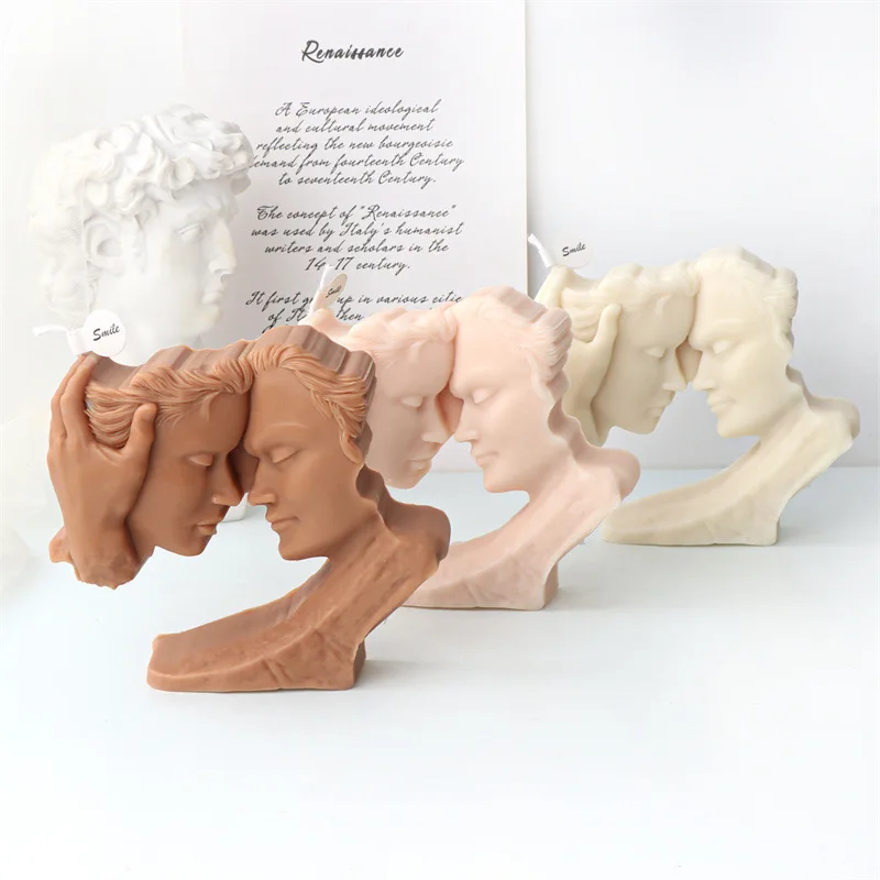3D Romantisches Paar Kuss Silikon Kerzenform Künstlerische Liebhaber Skulptur Designs DIY Sentimental Kerzen Jubiläum Home Decor