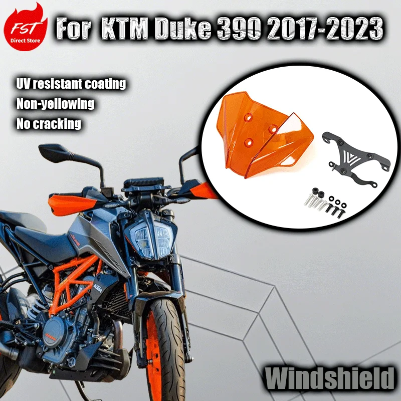 

For Suitable for KTM DUKE 390 models 2017-2023 front windshield spoiler instrument panel cover and windshield modification