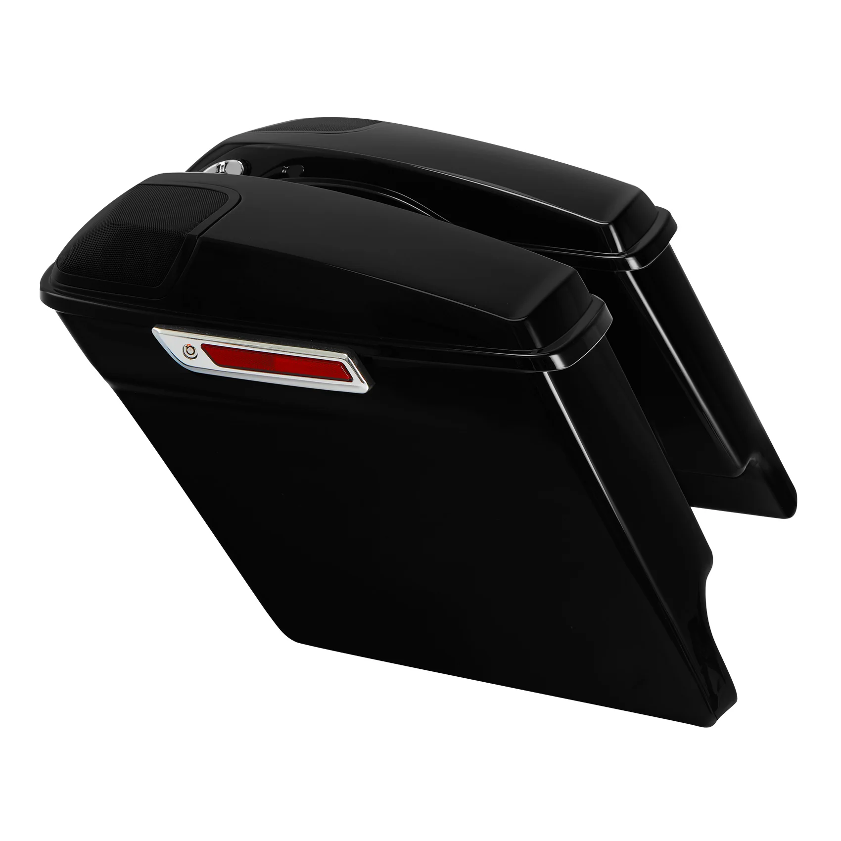 

4" Stretched Extended Saddlebags + Speaker Grill For Harley Touring Road King Street Electra Glide FLT FLHT 2014-2023 Motorcycle