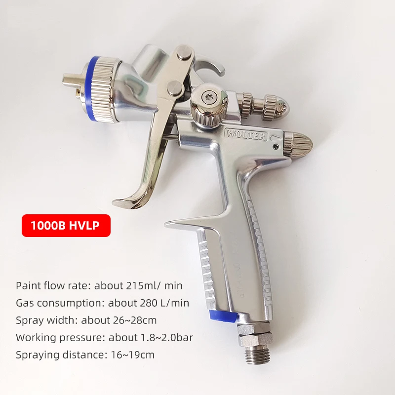 WOLTER 1000B HVLP Spray Gun 1.3mm Stainless Steel Nozzle 600cc High Quality Professional Sprayer Paint Airbrush For Car Paintin