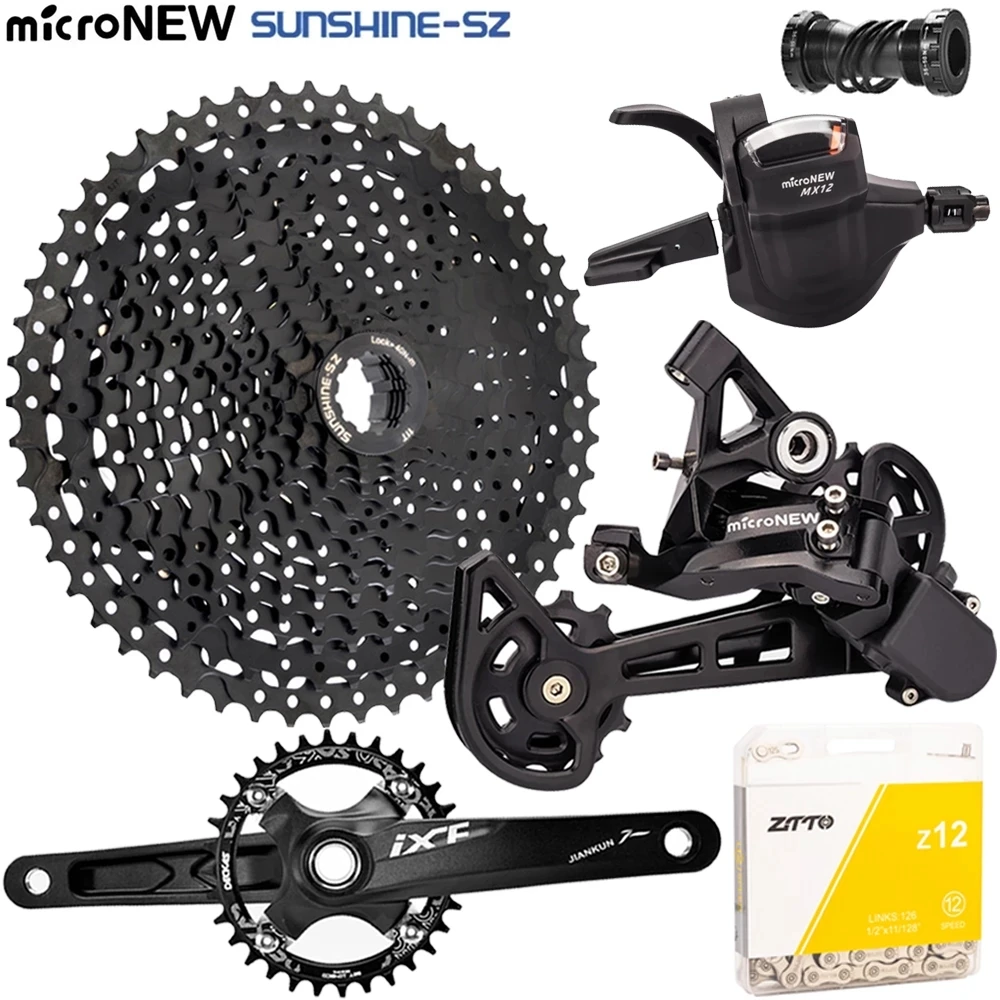 

microNEW MTB 12 Speed Groupset 1x12 Shifter Rear Derailleur 12V50T52T Cassette ZTTO 12S Chain K7 Sprocket 170mm Crankset With BB