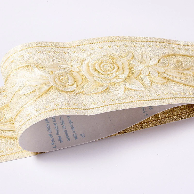 3D selbstklebende Wandaufkleber, wasserdichte PVC-Wandranddekoration für Schlafzimmer, Wohnzimmer, Heimdekoration, Fußleiste, Taille