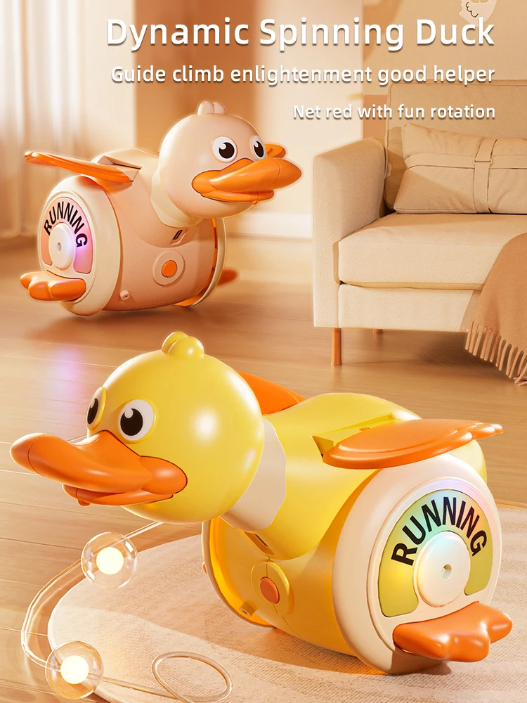1pc guias de pato engraçados bebê para aprender rastejando animal de estimação elétrico com som e luz orientação de engatinhar para o presente de natal de ano novo