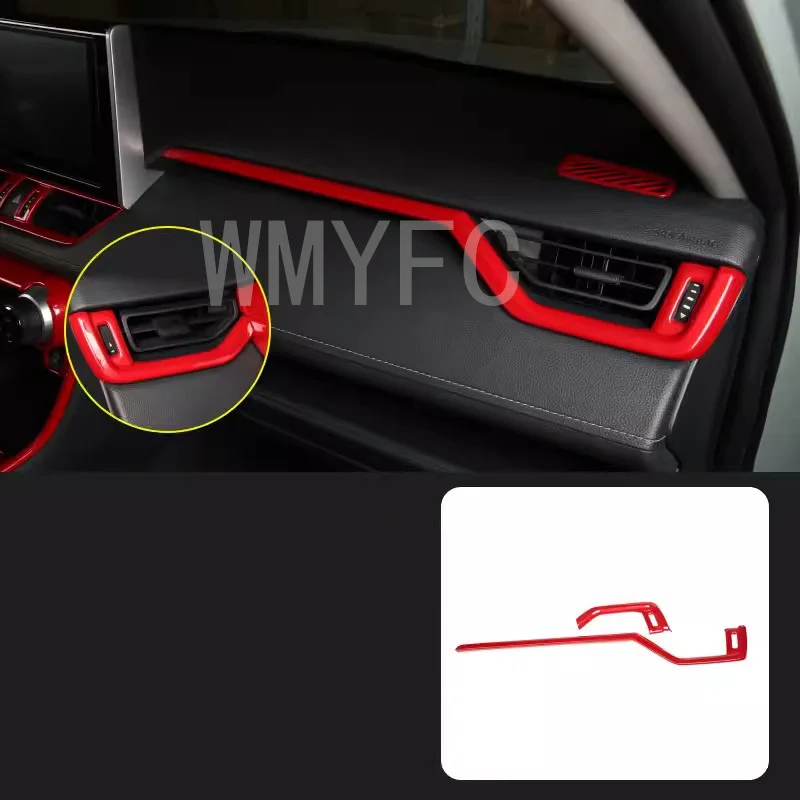 Car Central Control Dashboard Air Outlet Vent Strip Trim Cover Sticker For Toyota RAV4 XA50 2019 2020 2021 2022 2023 Hybrid