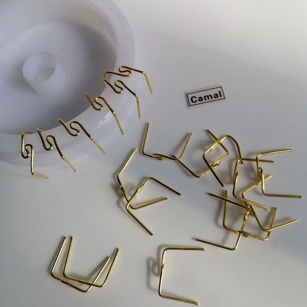 Camal 120PCS Gold 14mm Verdreht M Geformt Pin Stecker Haken Für Kristall Prismen Bead Kronleuchter Anhänger Lampe Beleuchtung hängen Teil