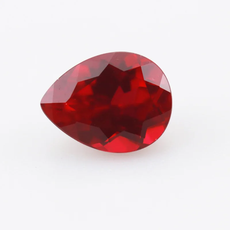 

Pretty Ruby Pear Faceted Cut Mohs Hardness Gem Pigeon Blood Ruby Gemstones For DIY Jewelry Making/Collection Gem Beads